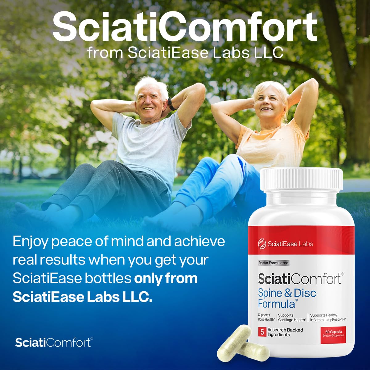 SciatiEase Collagen Supplement showing capsule size