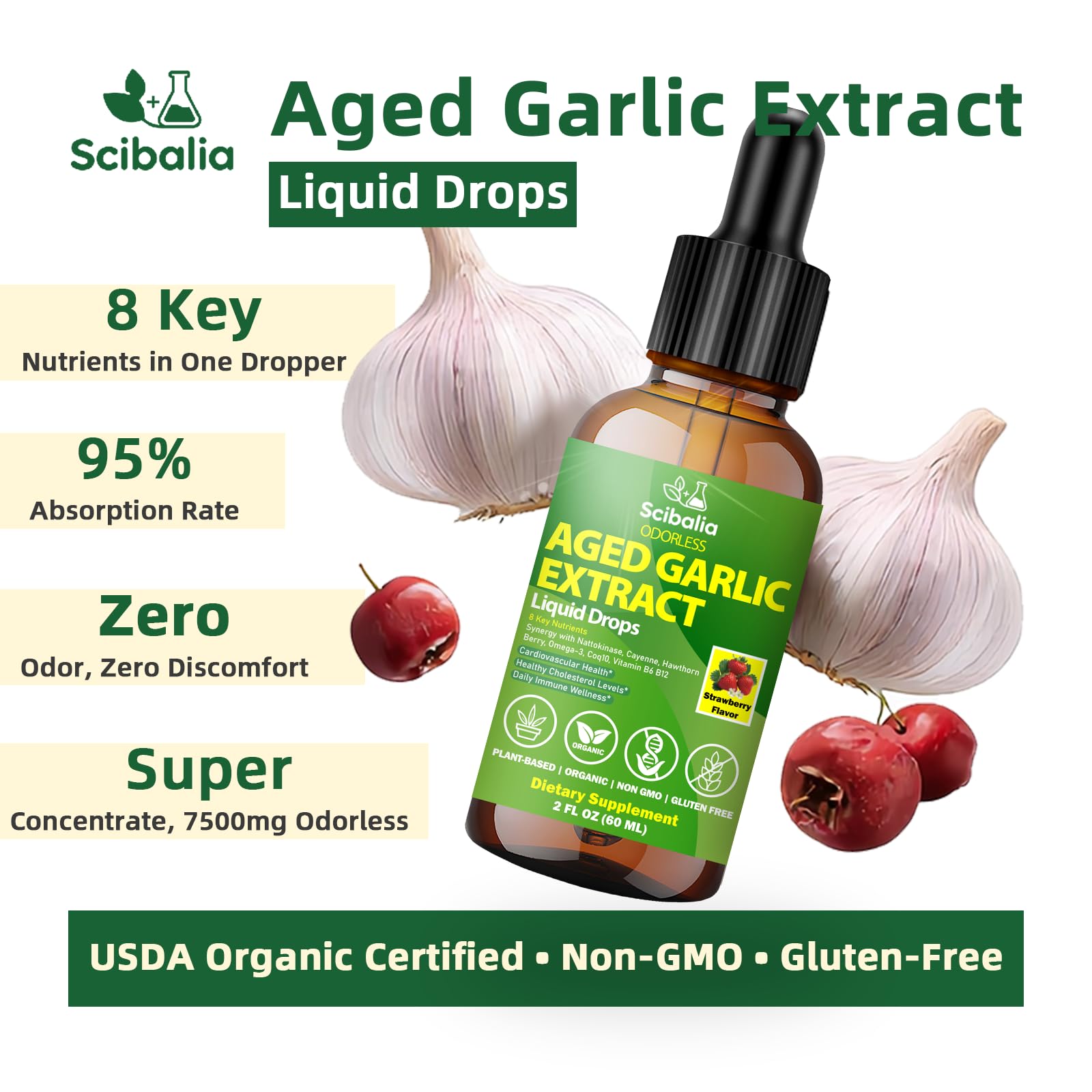 Scibalia Aged Garlic Extract Liquid Drops liquid dropper