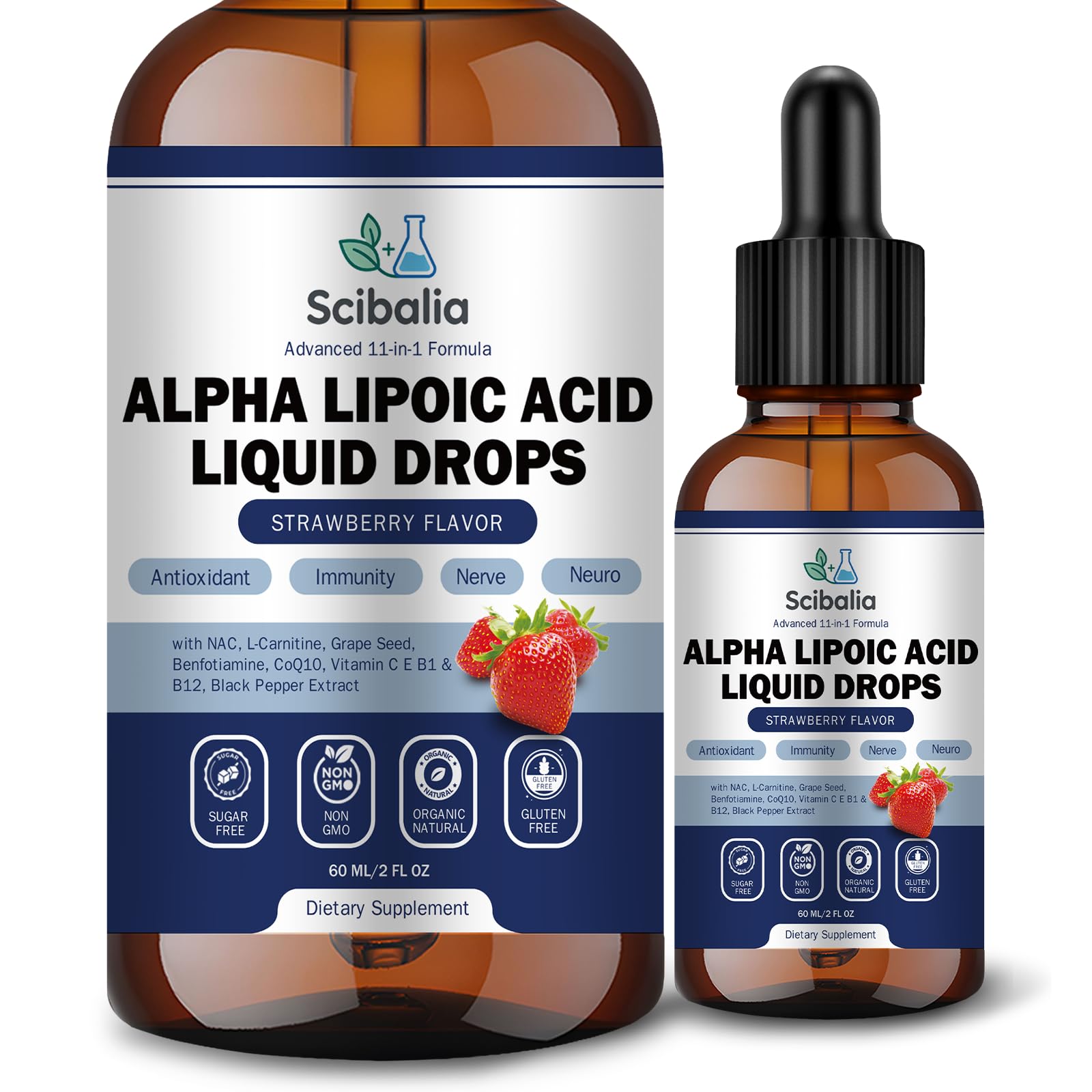 Scibalia Alpha Lipoic Acid Liquid Drops 1000mg front view