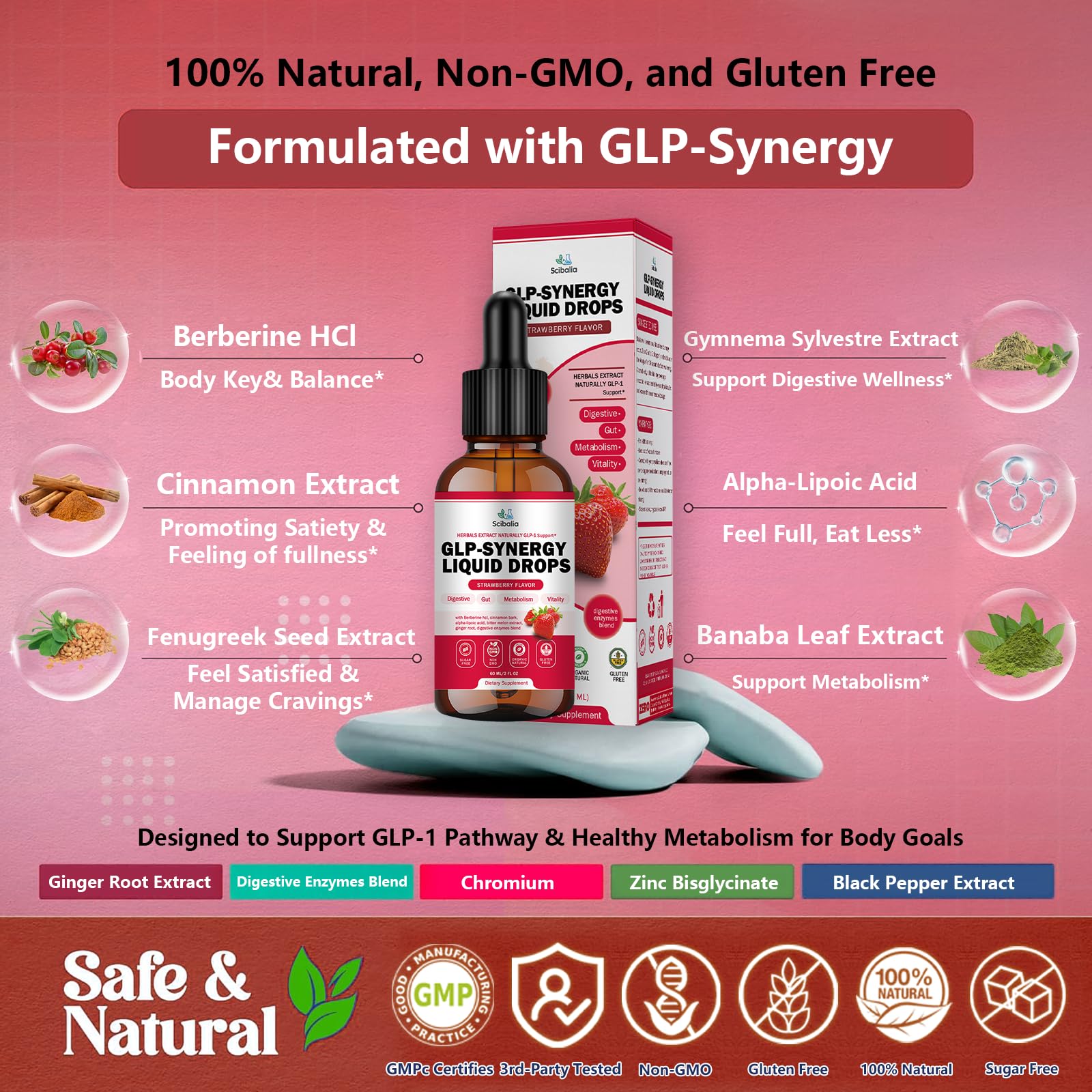 Scibalia GLP-1 Liquid Drops with strawberry flavour