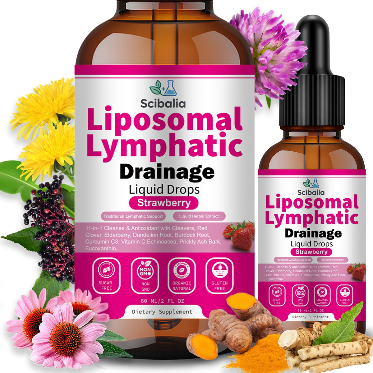 Scibalia Lymphatic Support Liquid Drops 30ml front view