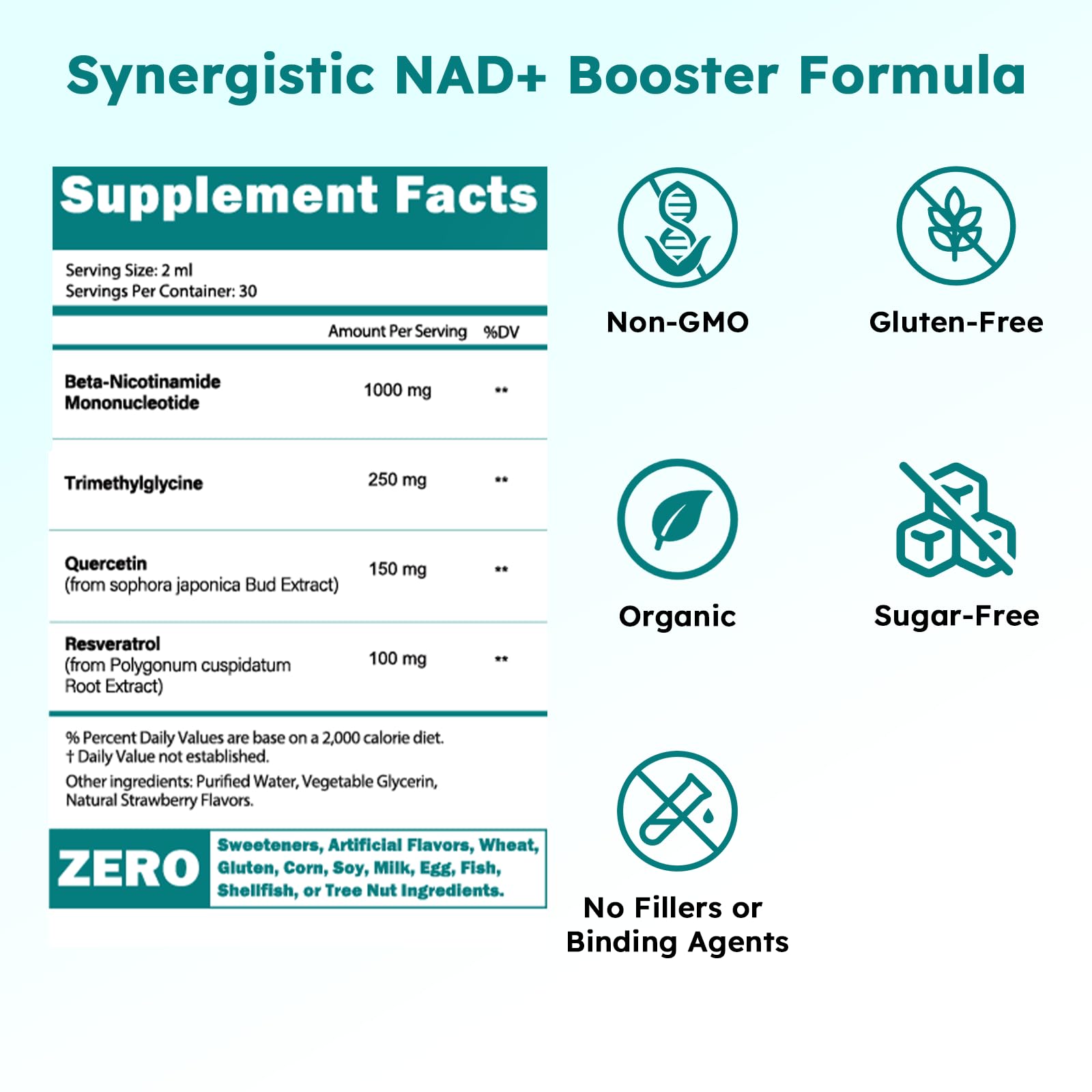 Scibalia NMN Supplement 1000mg ingredients list on packaging
