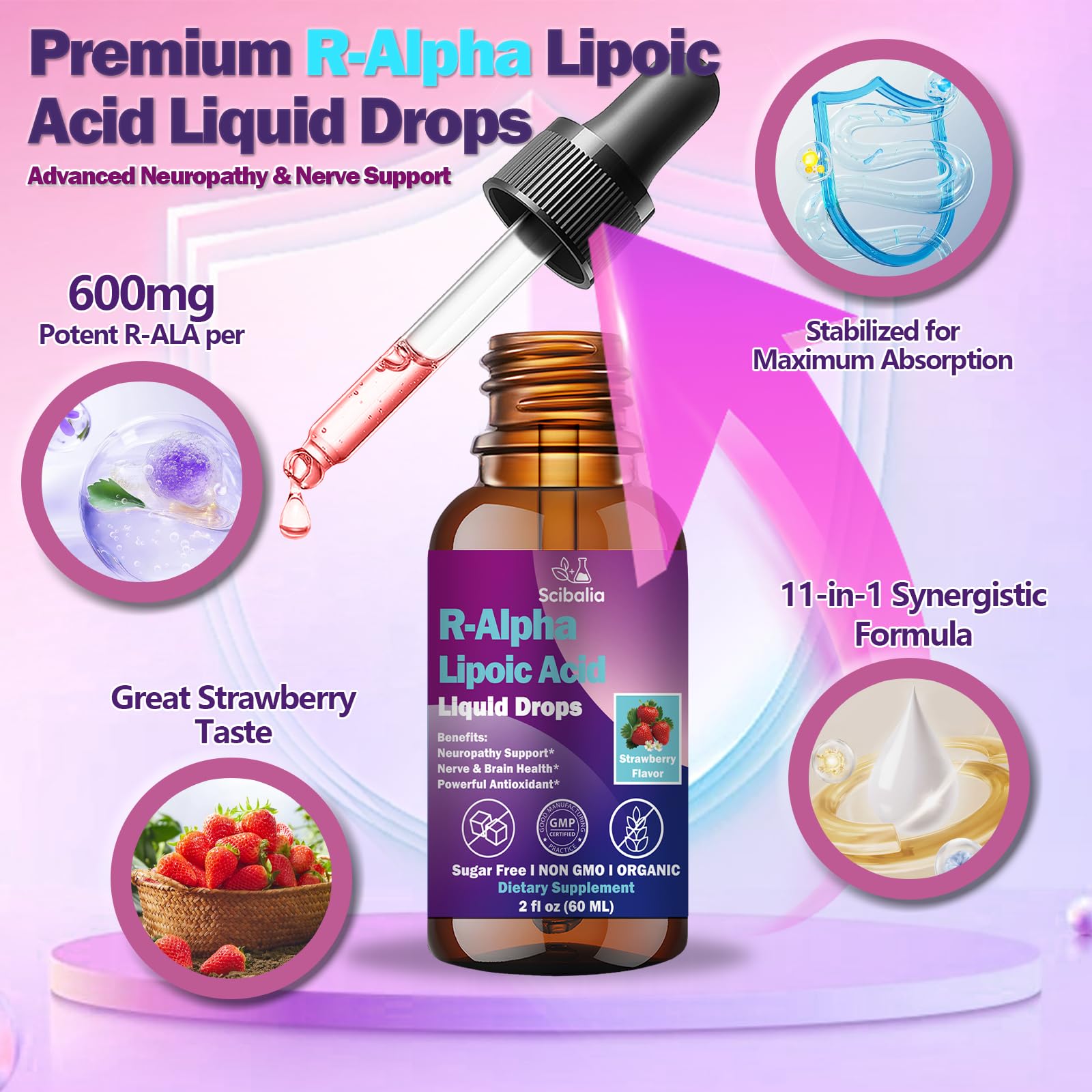 Scibalia R-Alpha Lipoic Acid Liquid Drops 600mg in lifestyle setting