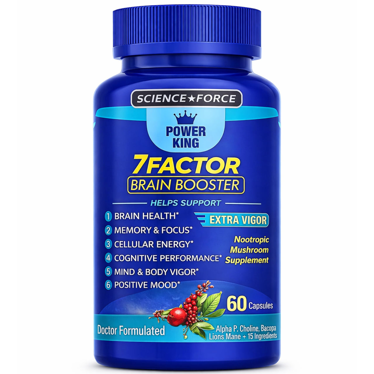 SCIENCE FORCE 7 Factor Brain support bottle front view