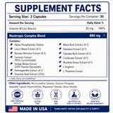SCIENCE FORCE 7 Factor Brain support nutritional information label