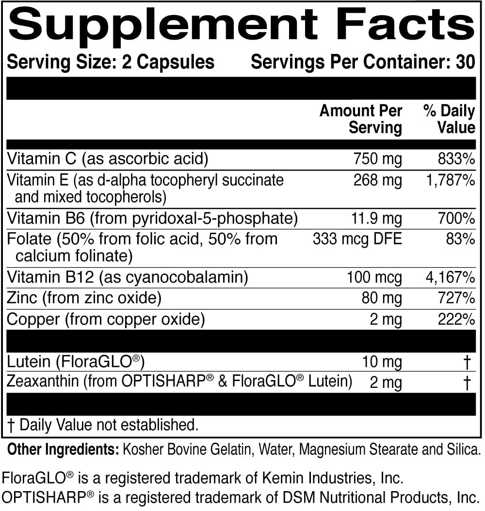 ScienceBased Health AREDS 2 Nutrients capsule bottle side view