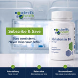 Scientific Health Solutions Melatonin 10mg Sleep Aid 60 Capsules close-up of capsules