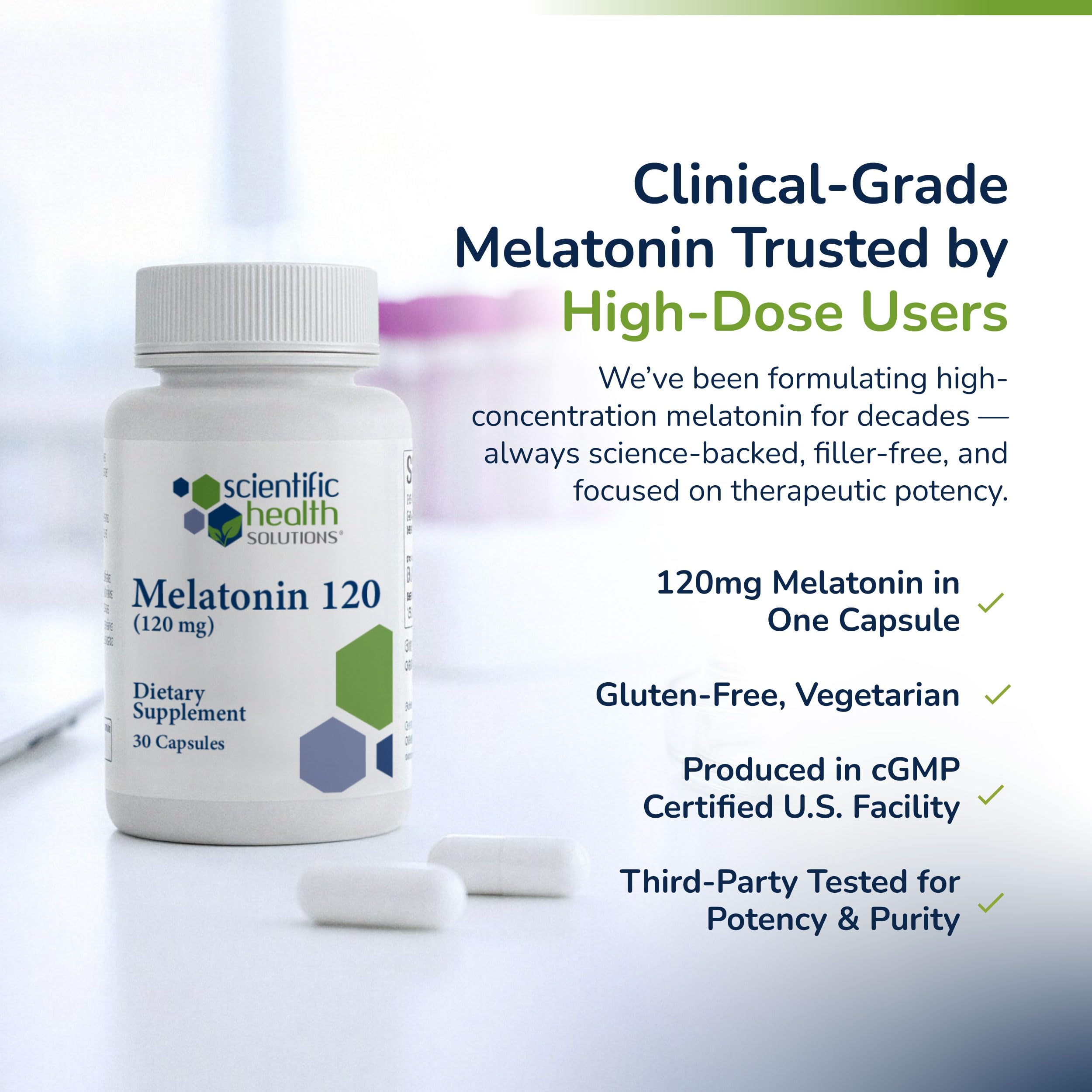 Scientific Health Solutions Melatonin 120mg Sleep Aid ingredients list