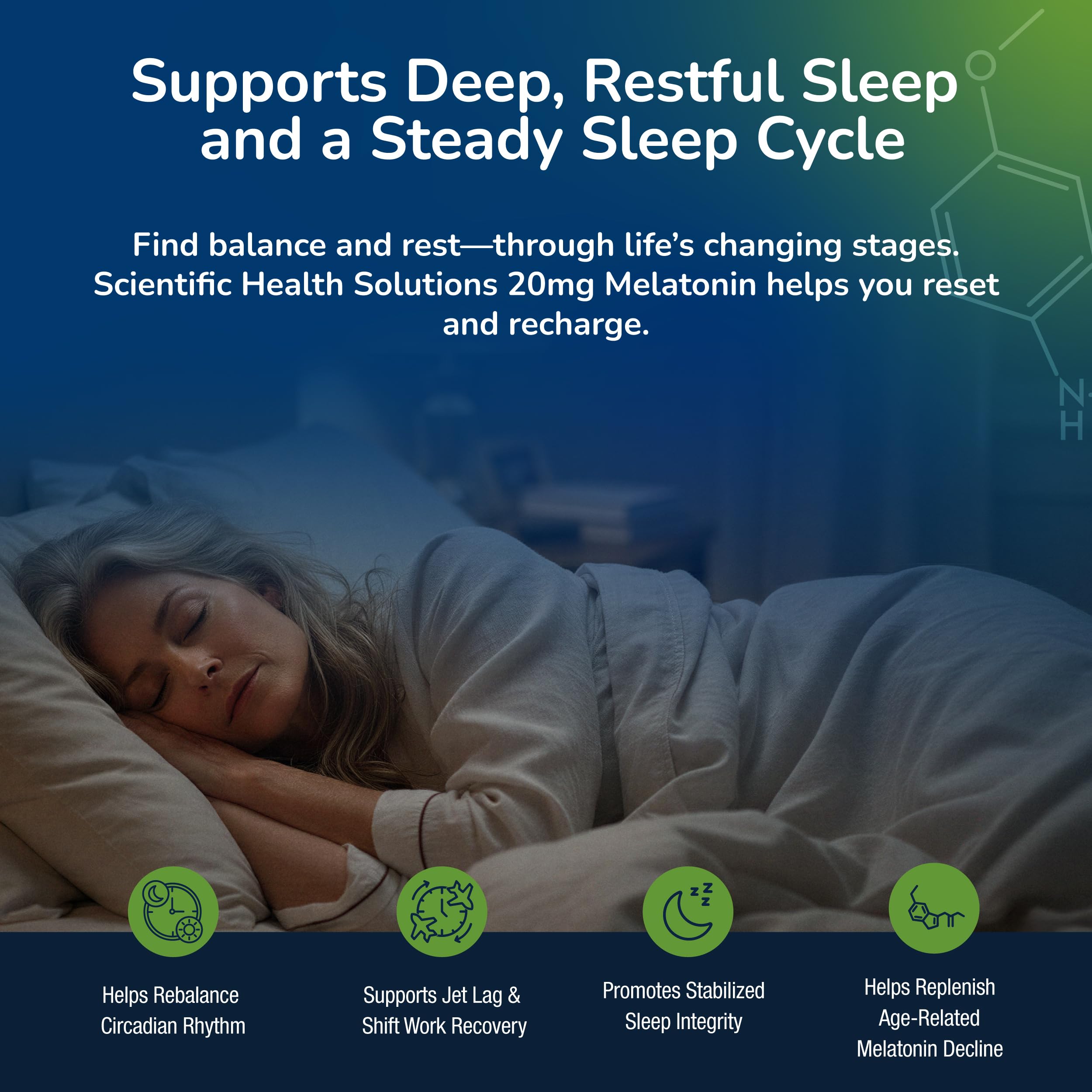 Scientific Health Solutions Melatonin 20mg capsules close-up