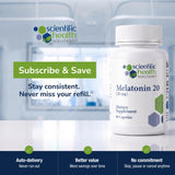 Scientific Health Solutions Melatonin 20mg capsules on a table