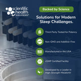 Scientific Health Solutions Melatonin 20mg capsules on a wooden table