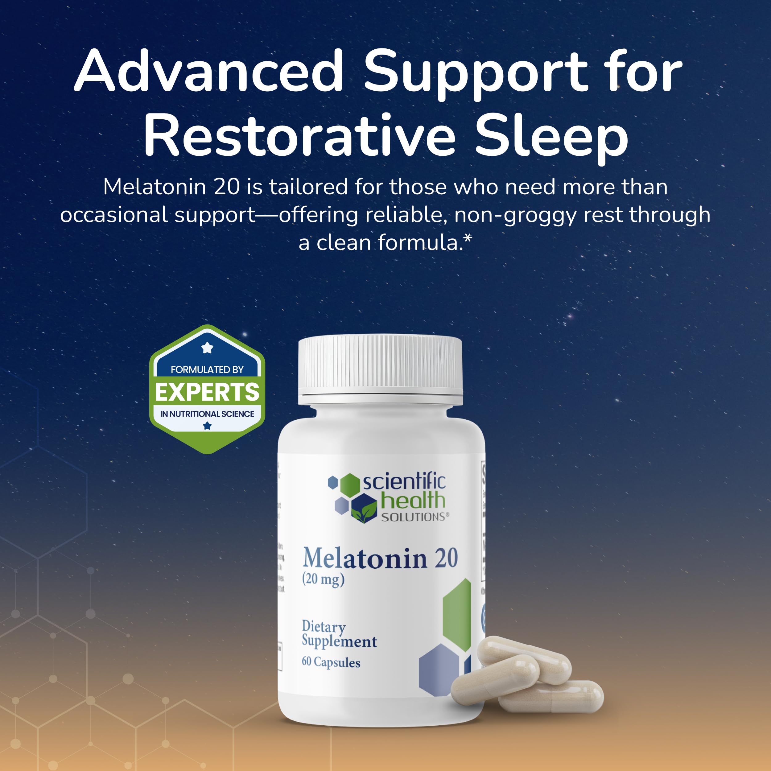 Scientific Health Solutions Melatonin 20mg capsules with ingredients list