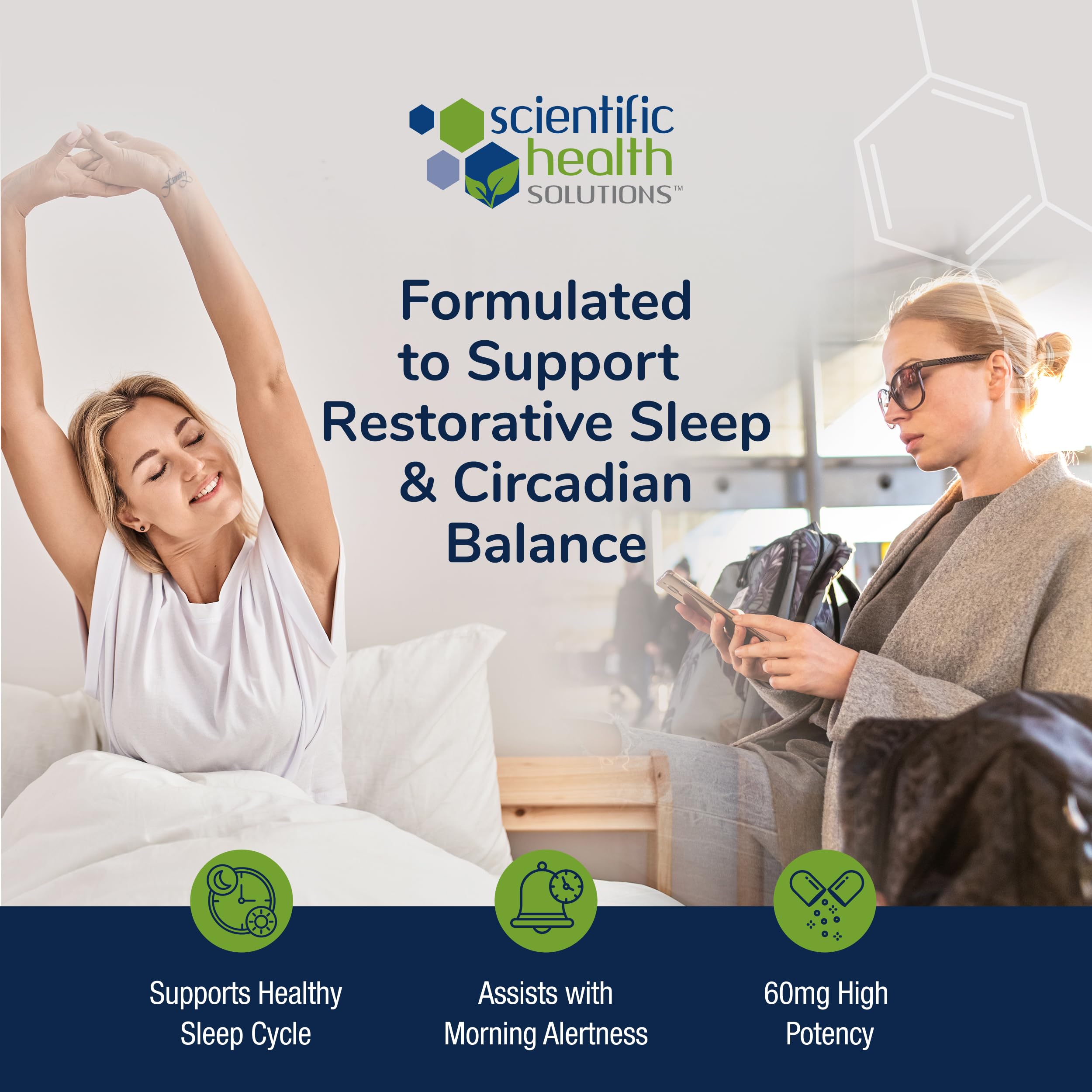 Scientific Health Solutions Melatonin 60mg Sleep Aid capsules close-up