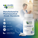 Scientific Health Solutions Melatonin 60mg Sleep Aid capsules on a table