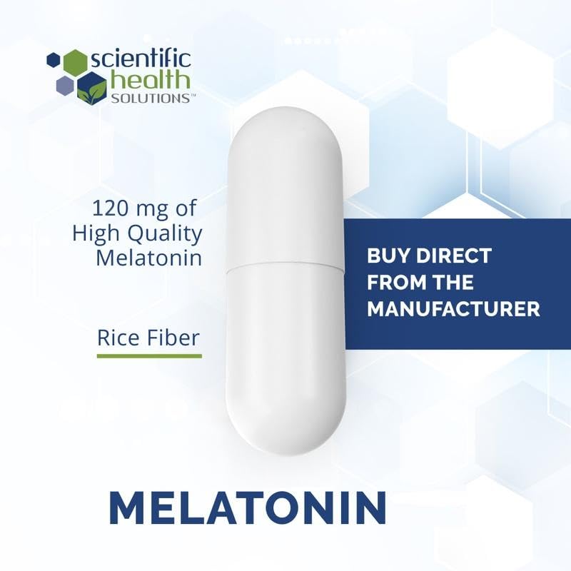Scientific Health Solutions Melatonin Capsules 120mg side view