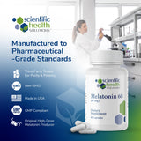 Scientific Health Solutions Melatonin Capsules on a wooden table