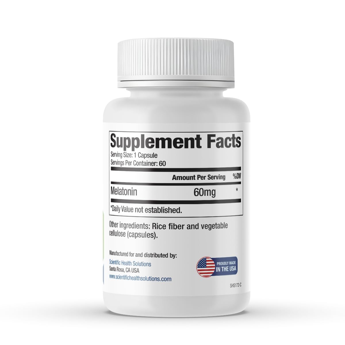 Scientific Health Solutions Melatonin Capsules opened bottle