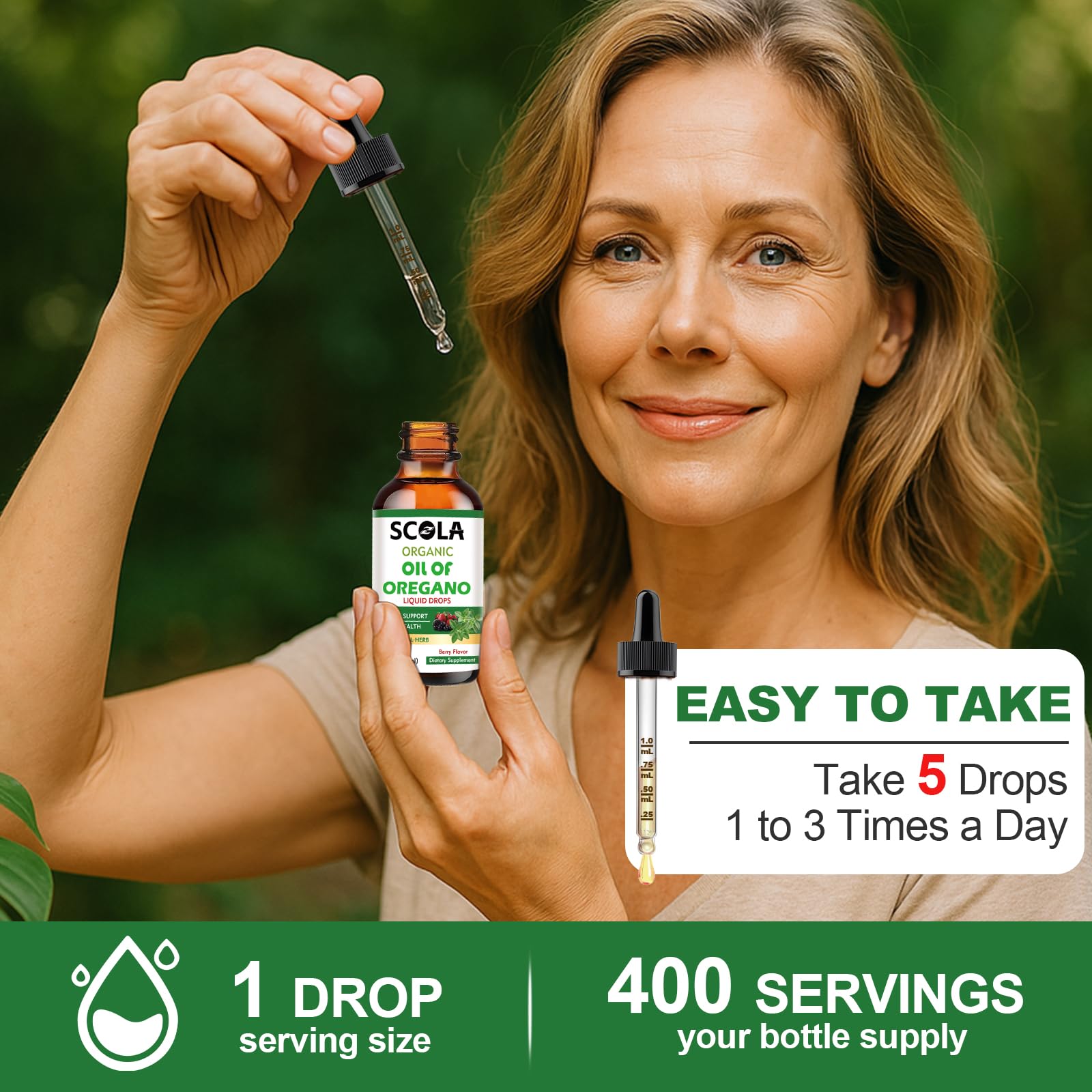 SCOLA Organic Oil of Oregano serving suggestion