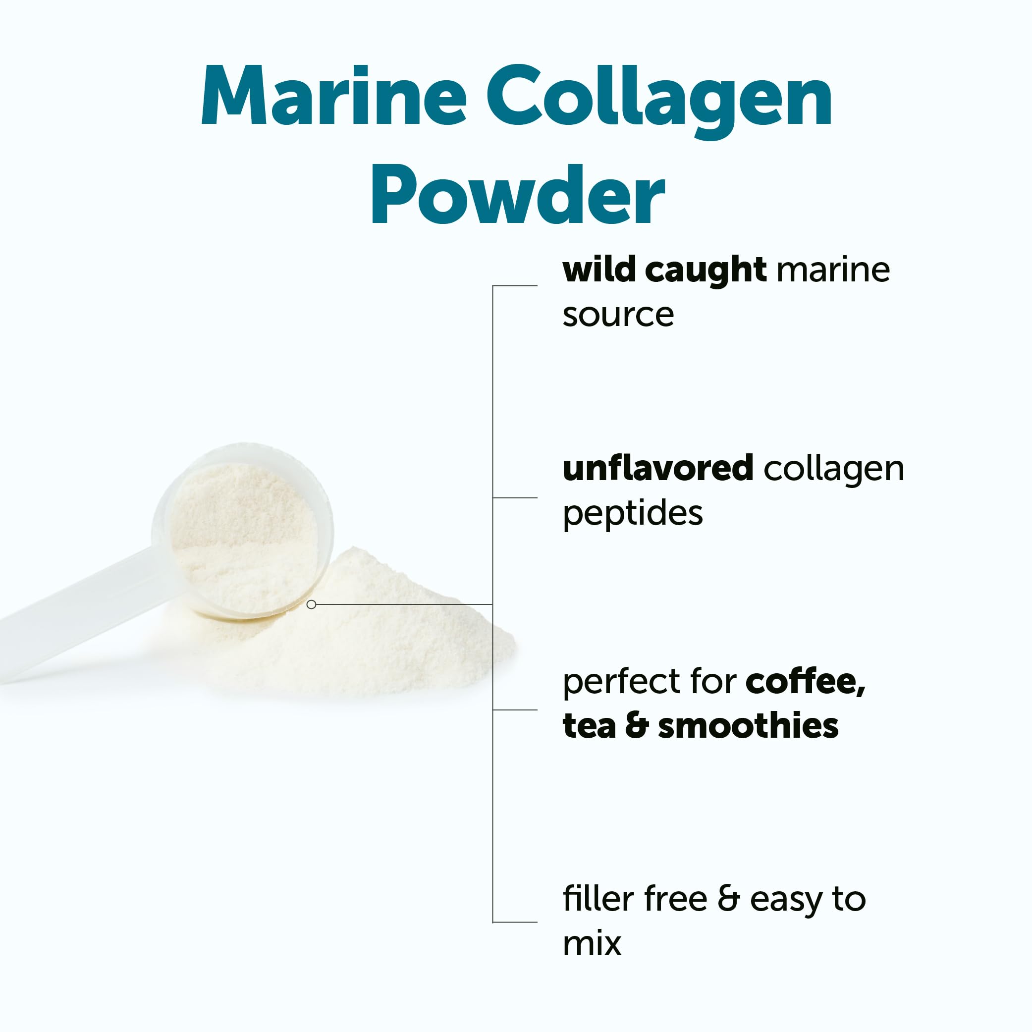 Scoop included in Micro Ingredients Marine Collagen Peptide Powder pouch