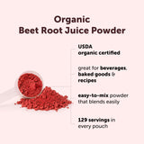 Scoop included with Micro Ingredients Organic Beet Root Juice Powder
