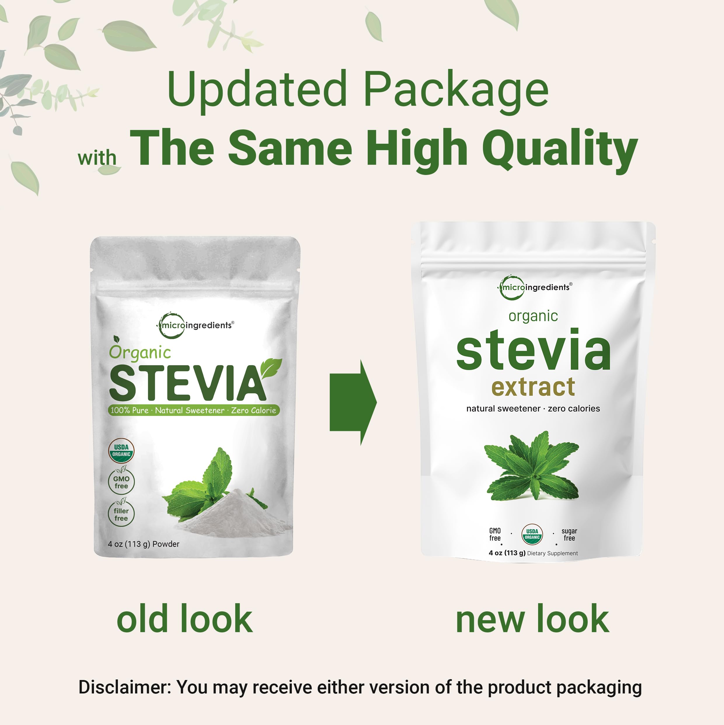 Scoop included with Micro Ingredients Organic Stevia Powder