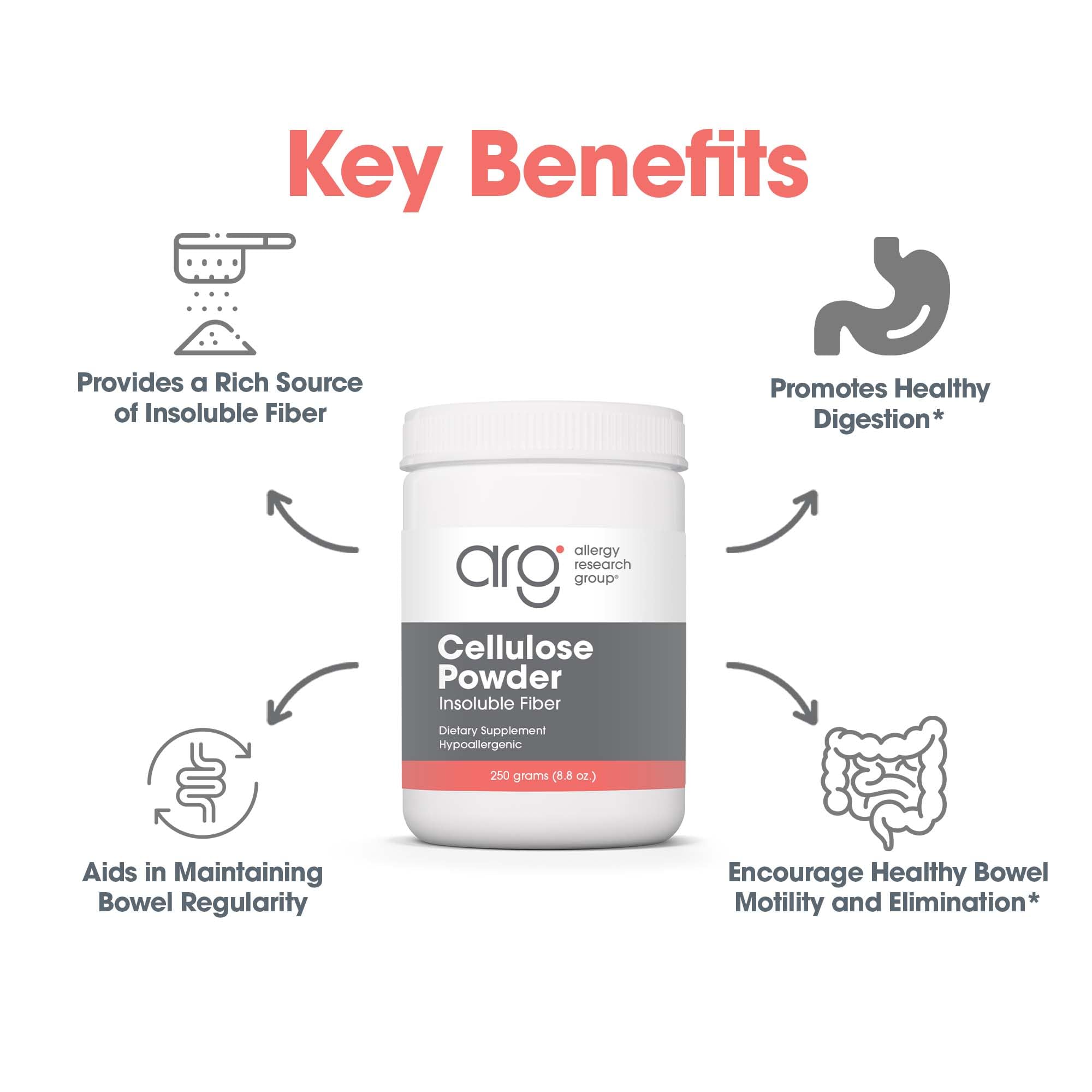 Scoop of Allergy Research Group Cellulose Powder