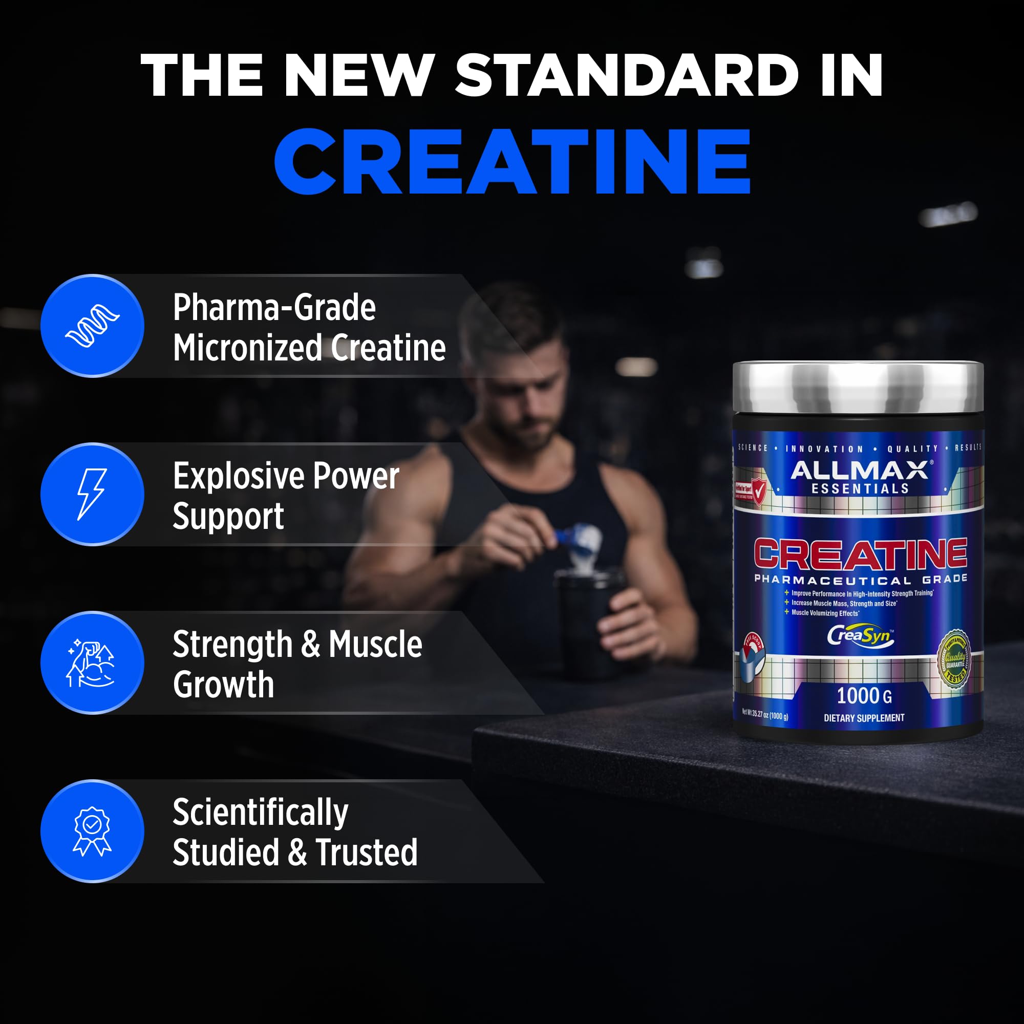 Scoop of ALLMAX Creatine Monohydrate Powder