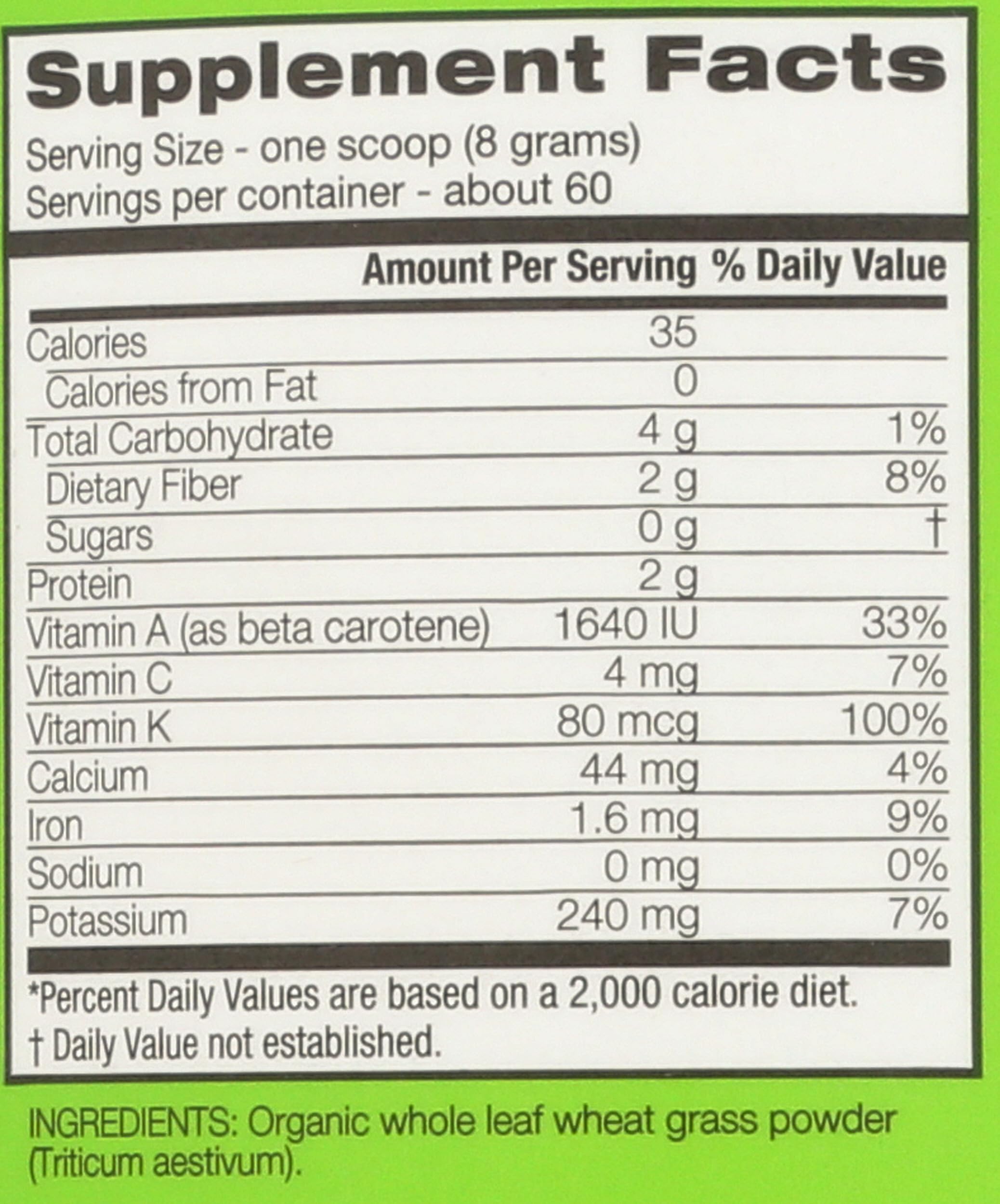Scoop of Amazing Grass Organic Wheat Grass powder