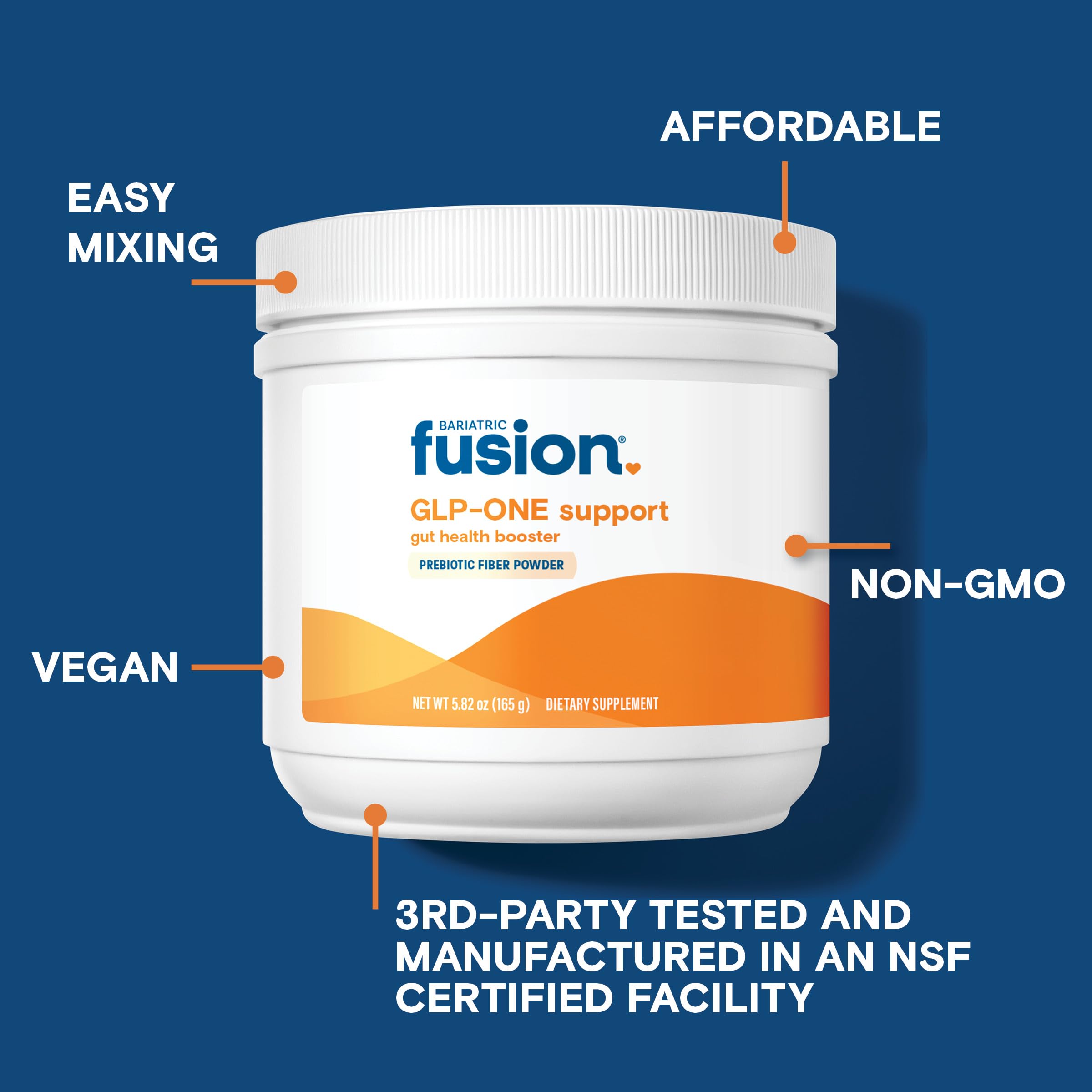 Scoop of Bariatric Fusion Fiber Mix powder on a spoon