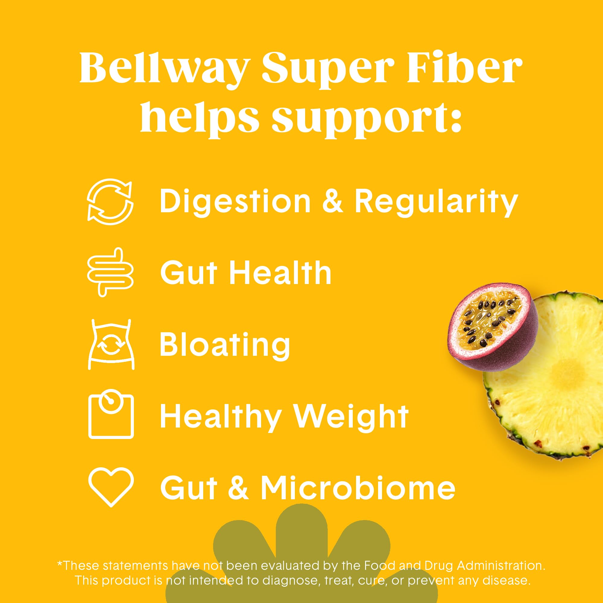 Scoop of Bellway Super Fiber + Fruit Psyllium Powder on a wooden spoon