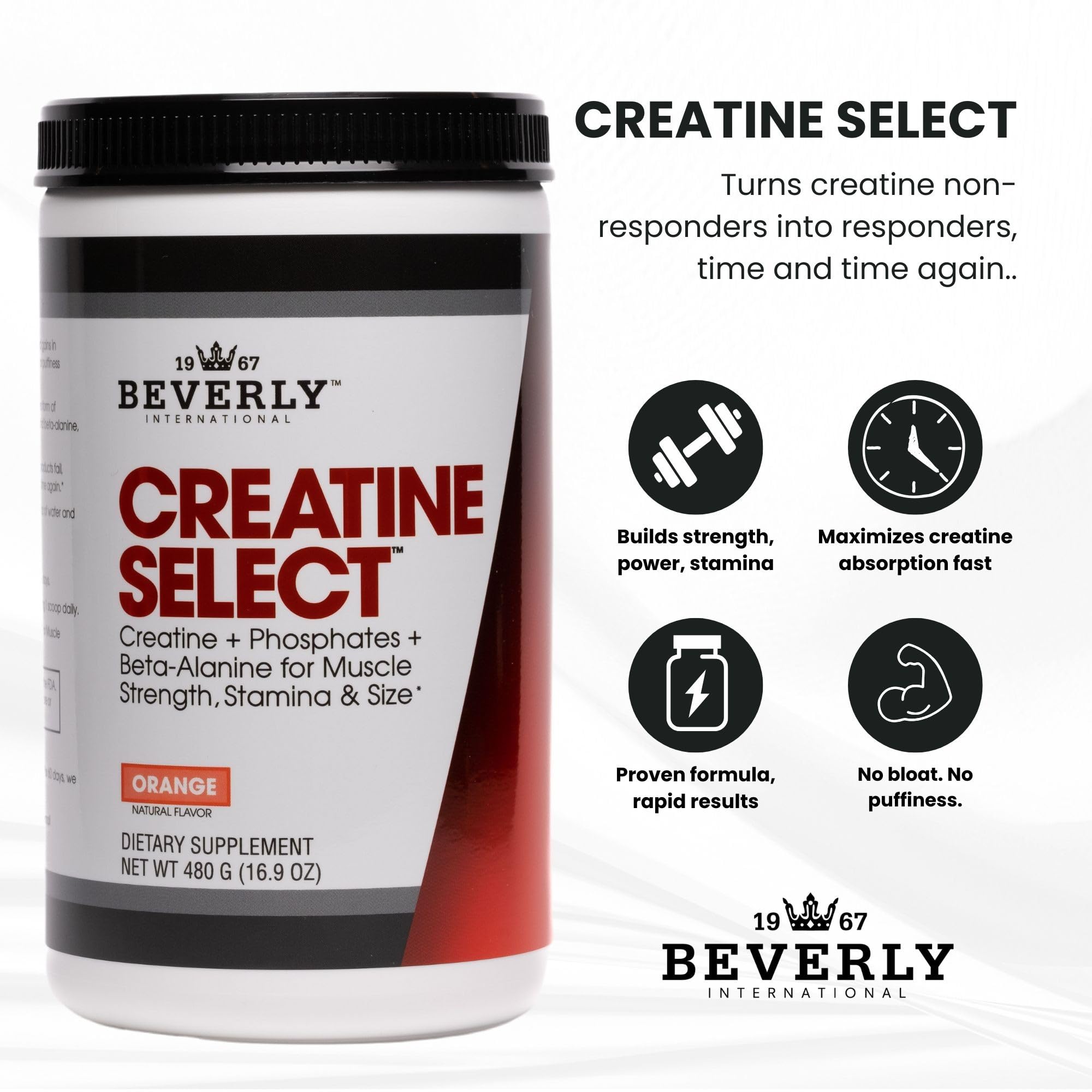 Scoop of Beverly International Creatine Select orange powder
