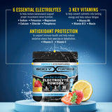 Scoop of Body Fortress Electrolyte Powder Strawberry Lemonade