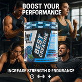 Scoop of BPI Sports Creatine Powder on a wooden table
