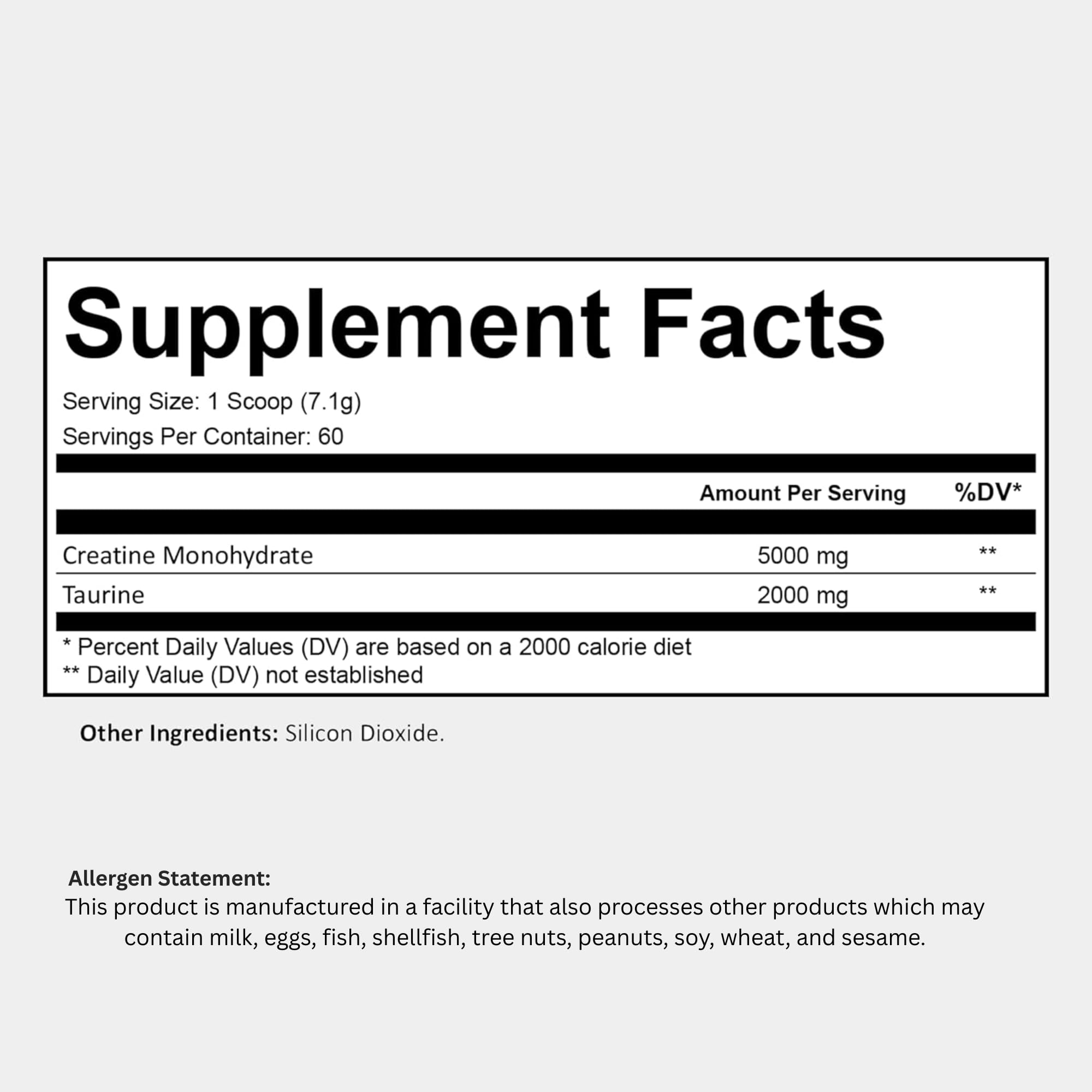 Scoop of Bugfe Creatine Monohydrate with Taurine powder