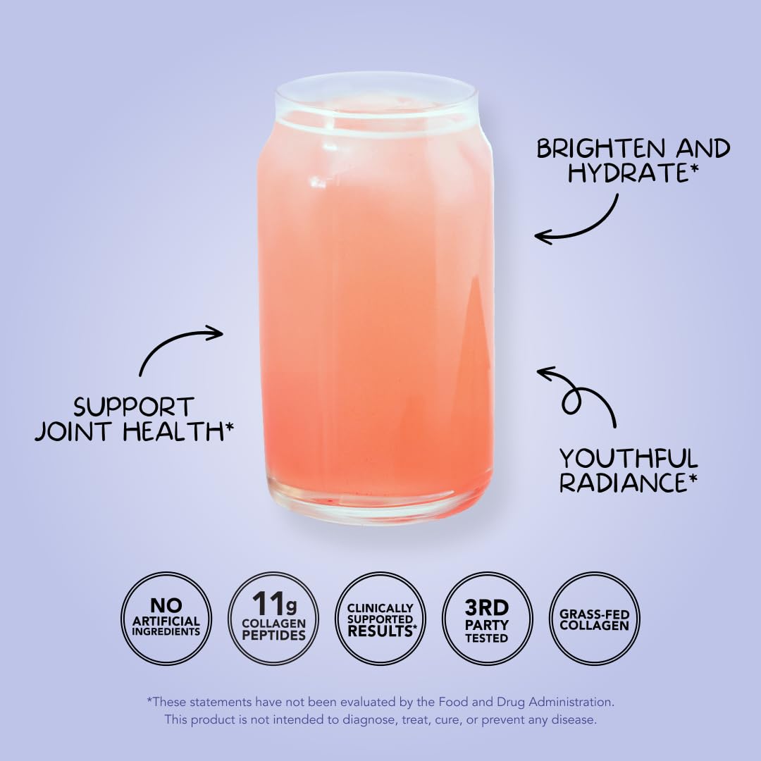 Scoop of Clean Simple Eats Collagen + Beauty Blend in cold water