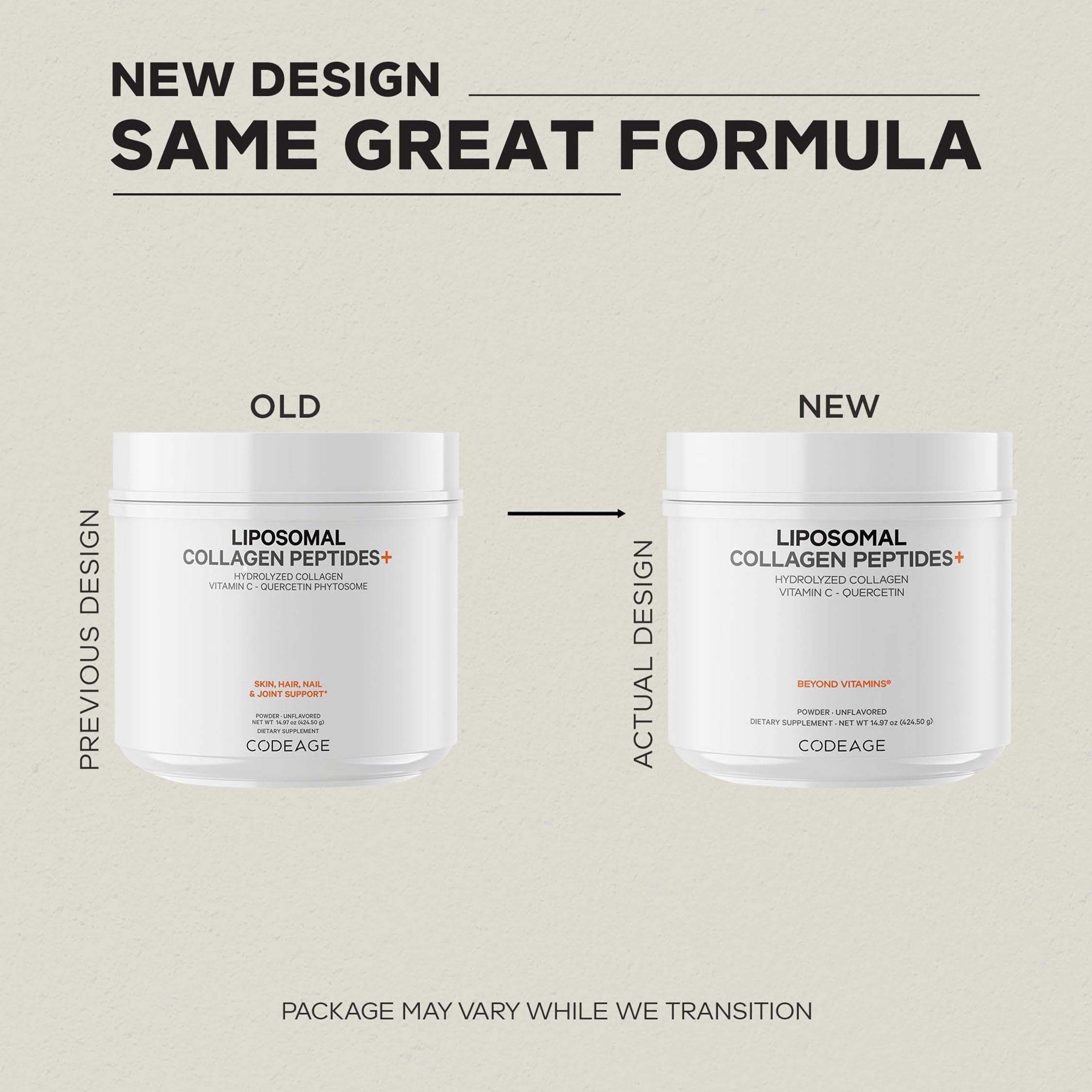 Scoop of Codeage Liposomal Collagen Peptides powder