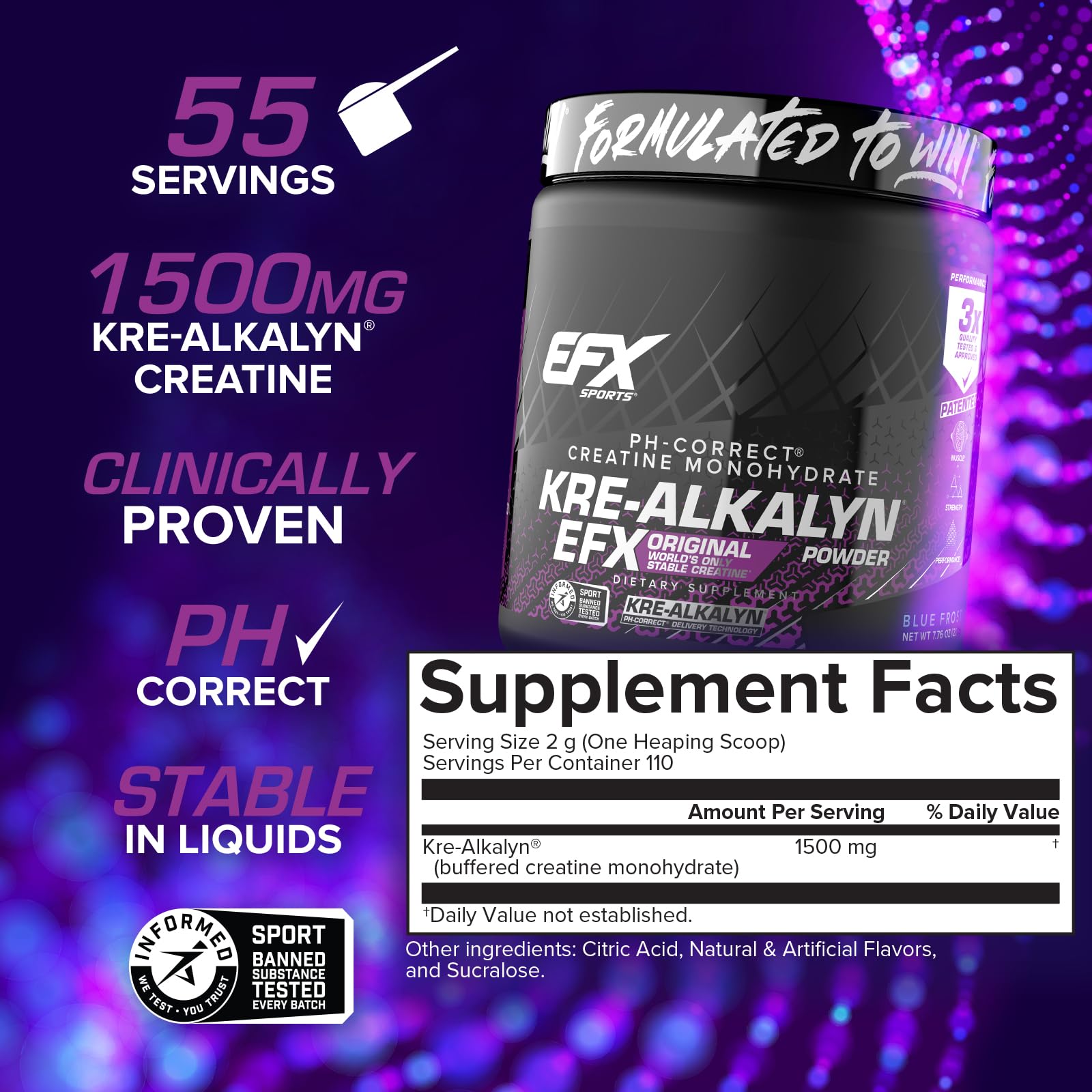 Scoop of EFX Sports Kre Alkalyn EFX Creatine Monohydrate powder