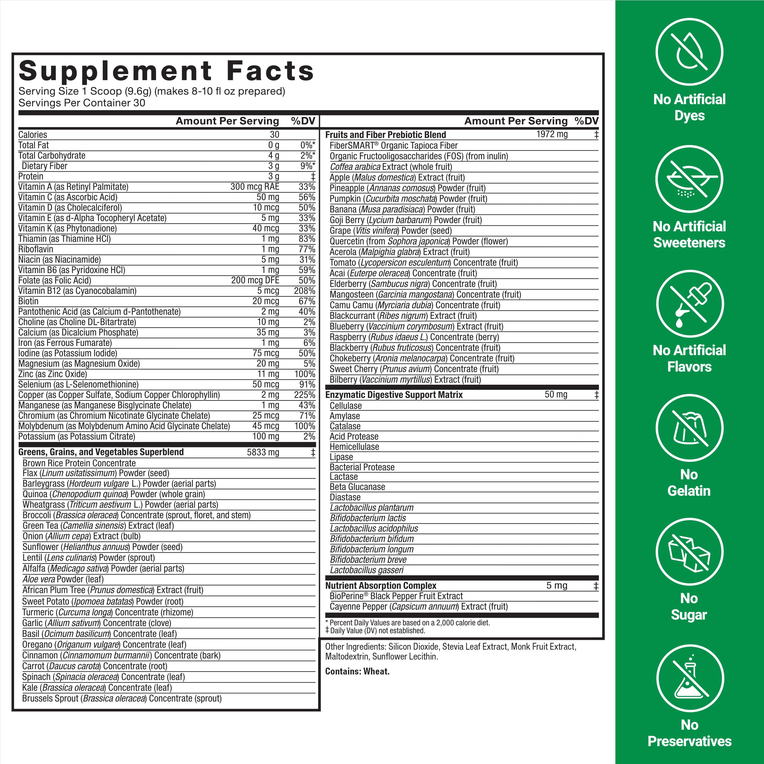 Scoop of Force Factor Smarter Greens Daily Wellness Powder