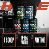 Scoop of Huge Supplements EAA Powder on a table