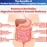 Scoop of Kidney Restore Perfect Gut Inulin FOS powder on a wooden spoon