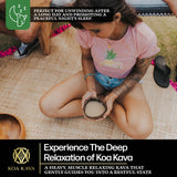 Scoop of Koa Kava Pure Noble Waka Kava Powder on a wooden table