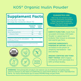 Scoop of KOS Organic Inulin Powder on a wooden table