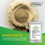 Scoop of Luteolin Powder on a scale for measurement