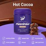 Scoop of MoonBrew Magnesium Hot Cocoa powder on a spoon