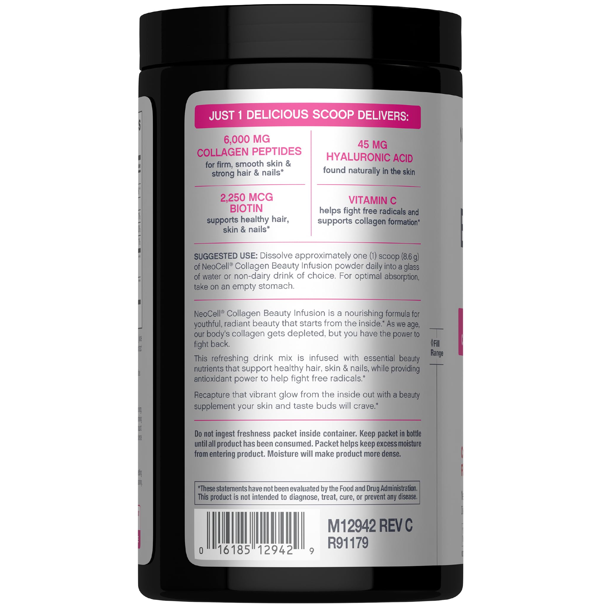 Scoop of NeoCell Collagen Beauty Infusion Powder on a table