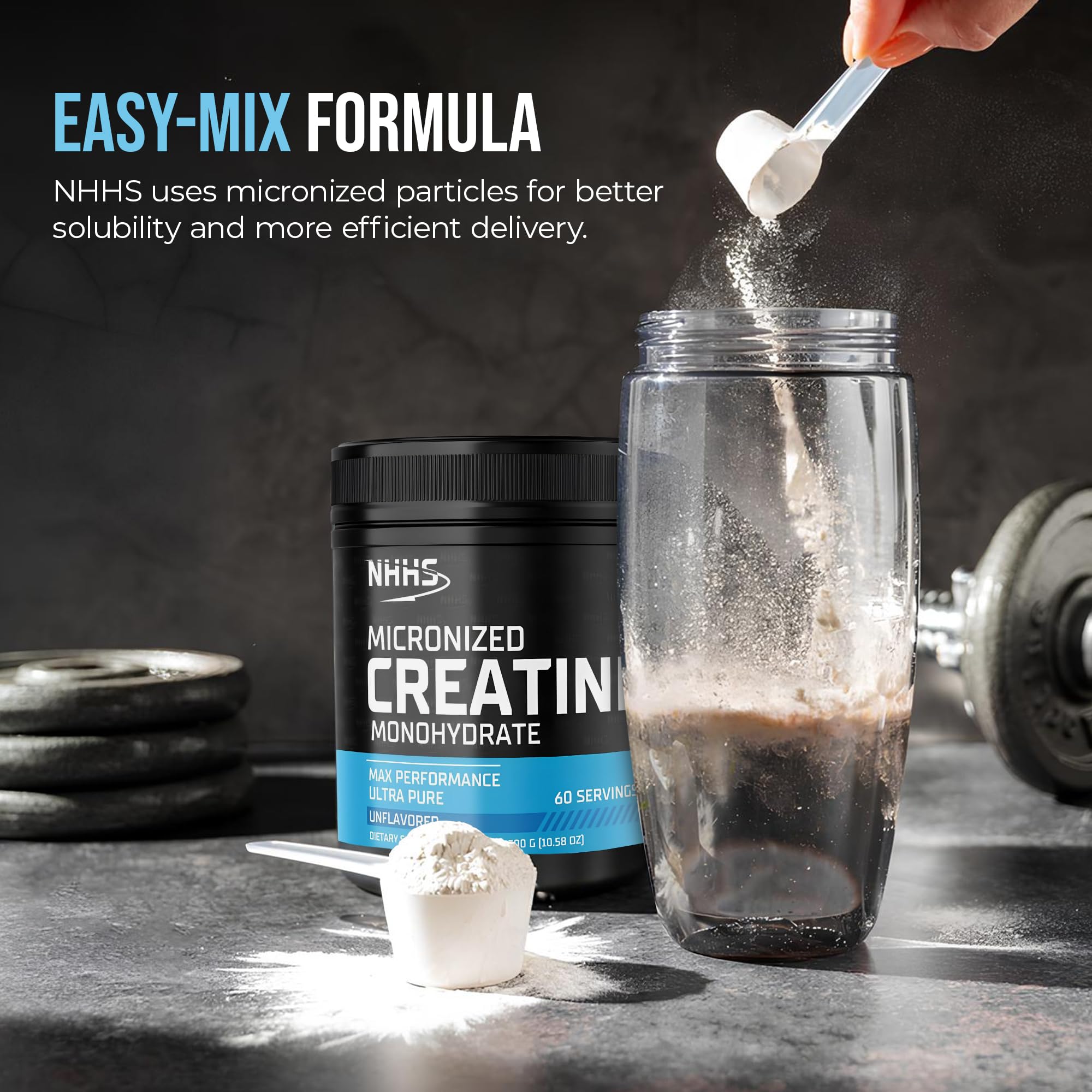 Scoop of NHHS Micronized Creatine Monohydrate 5g Powder
