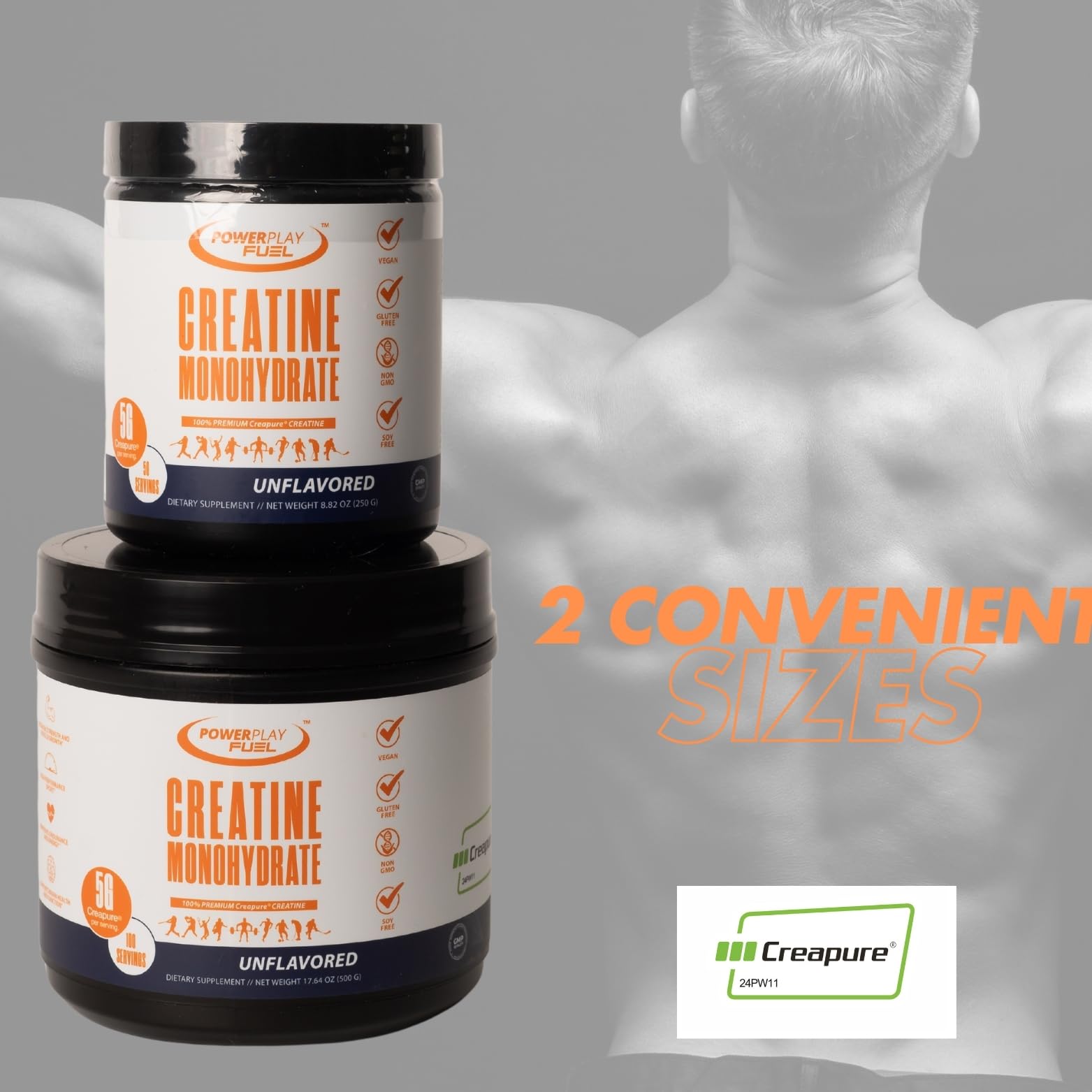 Scoop of POWER PLAY FUEL Creatine Monohydrate powder