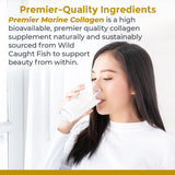 Scoop of Premier Marine Collagen Peptides Powder on a spoon