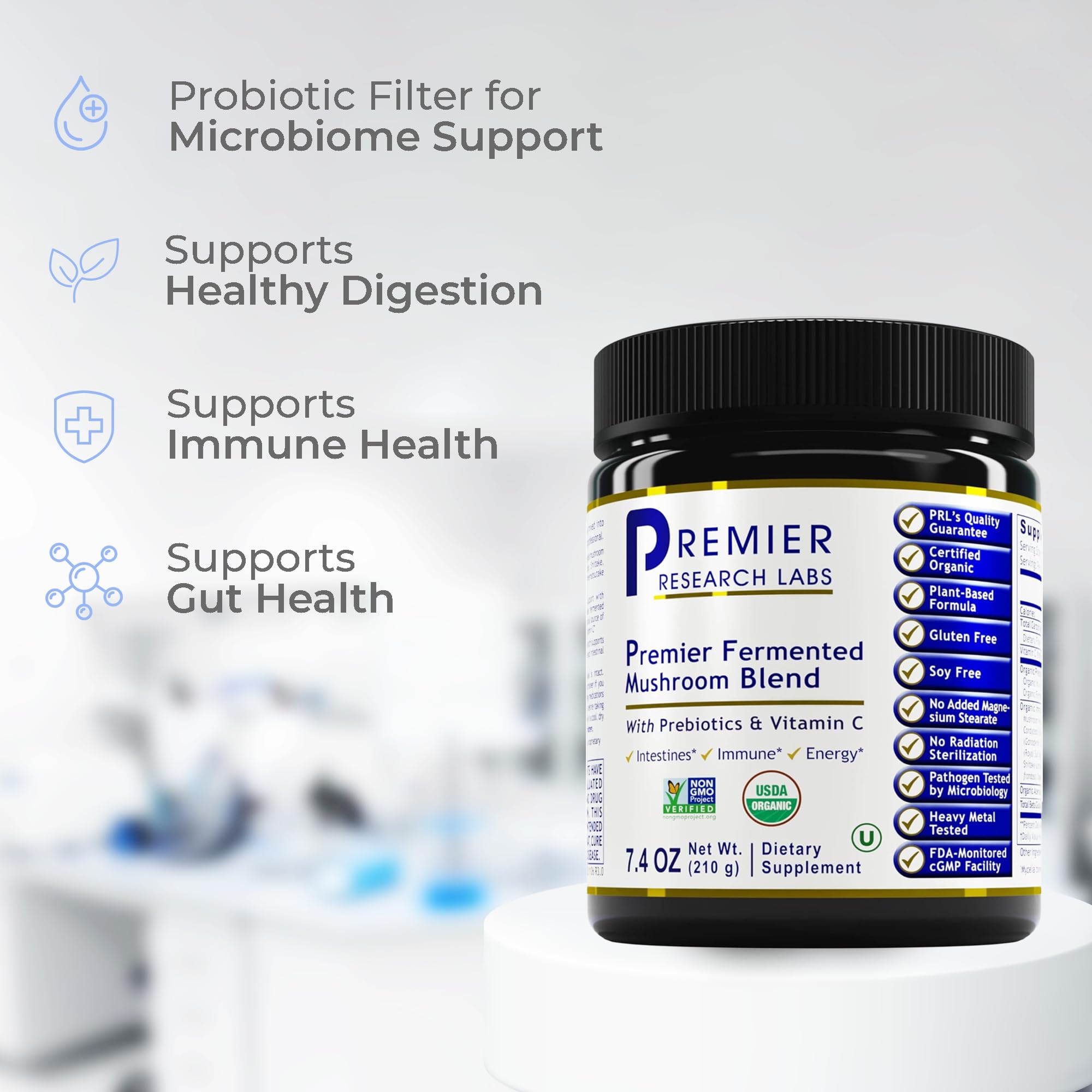 Scoop of Premier Research Labs Mushroom Complex powder