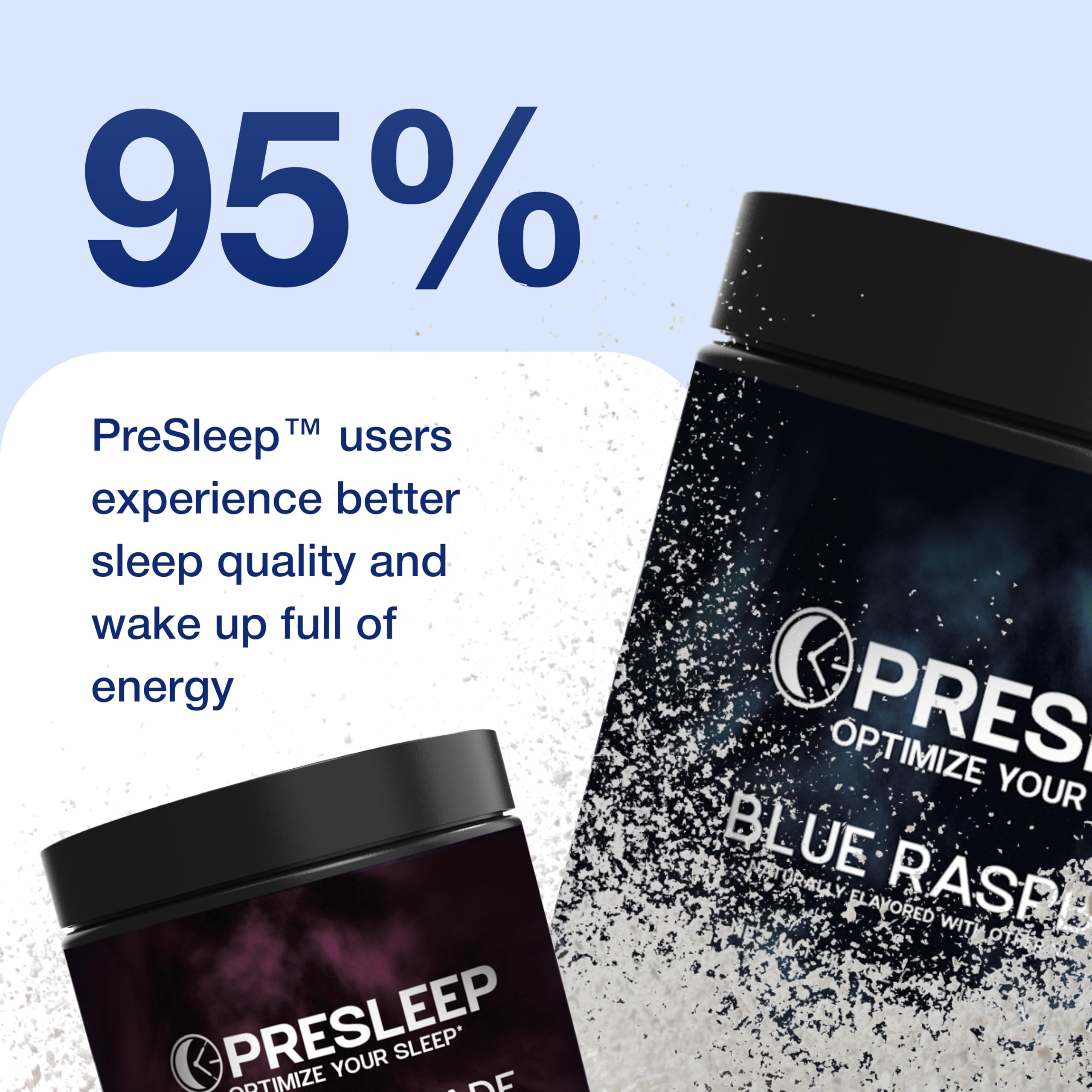 Scoop of PreSleep powder next to the container